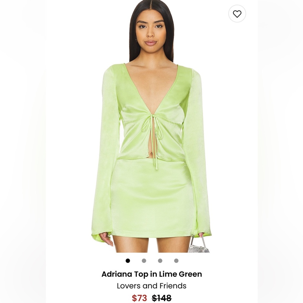 Lovers + Friends Green Tie Front Ruched Sheath Dress